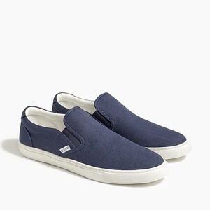 NWT J. CREW Factory Explorer Slip On Canvas Sneakers Navy sz 11.5